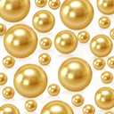 255Pcs Gold Vase Filler Beads for Centerpieces, No Hole Faux Pearl for Vases Filler Decoration, 8/14/18mm Pearls Beads for Wedding Home Birthday Party Candle Decor