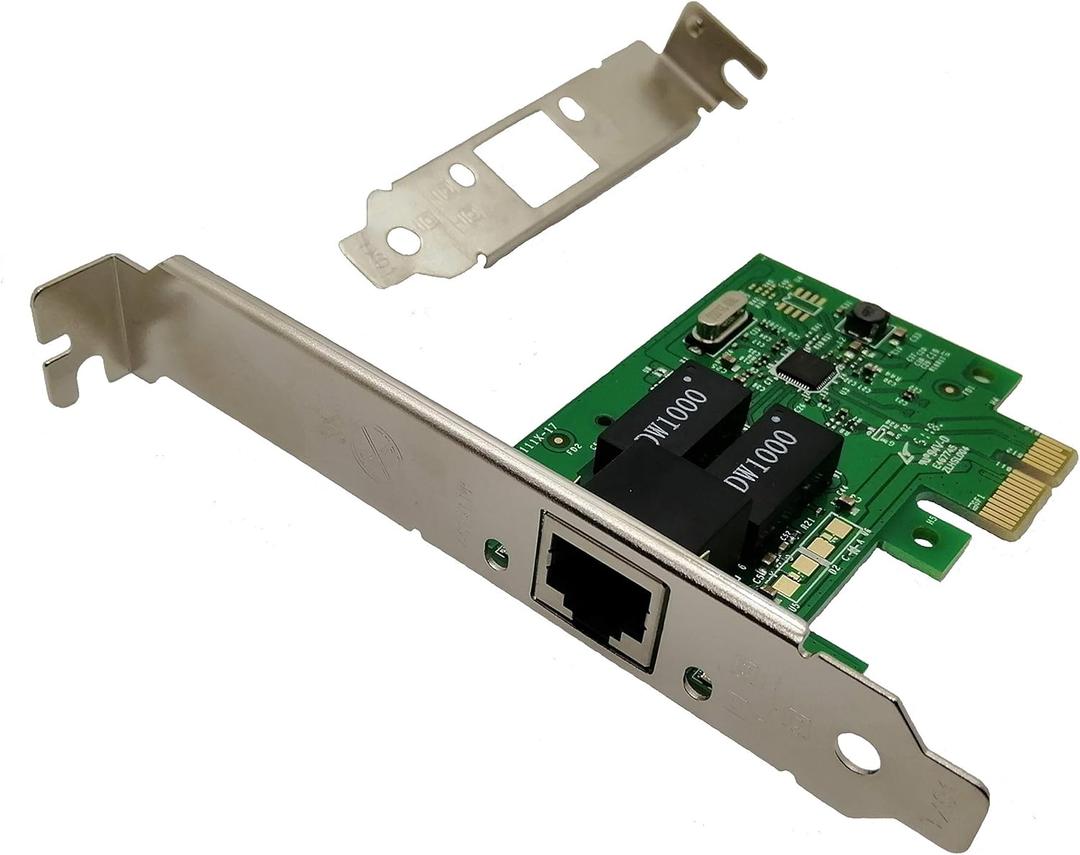 Realtek Chipset 1 Gigabits Gbps PCIe PCI Express Ethernet Network Interface Card Adapter with Low Profile Bracket for Desktop PC/Mac(No Software)