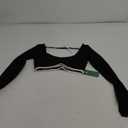 Women's Workout Crop Tops Halter Long Sleeve Backless Padded Sports Bra Gym Yoga Top T Shirts (Small, Black)