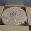 Wimarsbon Round Foot Stool Natural Seagrass Poufs Ottoman Hand Weave Footrest Stool for Couch Desk Extra Seat Step Stool with Solid Wood Legs for Hallway Patio Lounge White