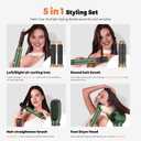 5 in 1 Hair Dryer Brush Set,Hot Air Styler Negative Ion Air Curling Wrap Air Curler, Round Brush Blow Dryer Curling Iron Hair Styling Tools Gift for Dry,Volumize, Straight,Curl,100-120V