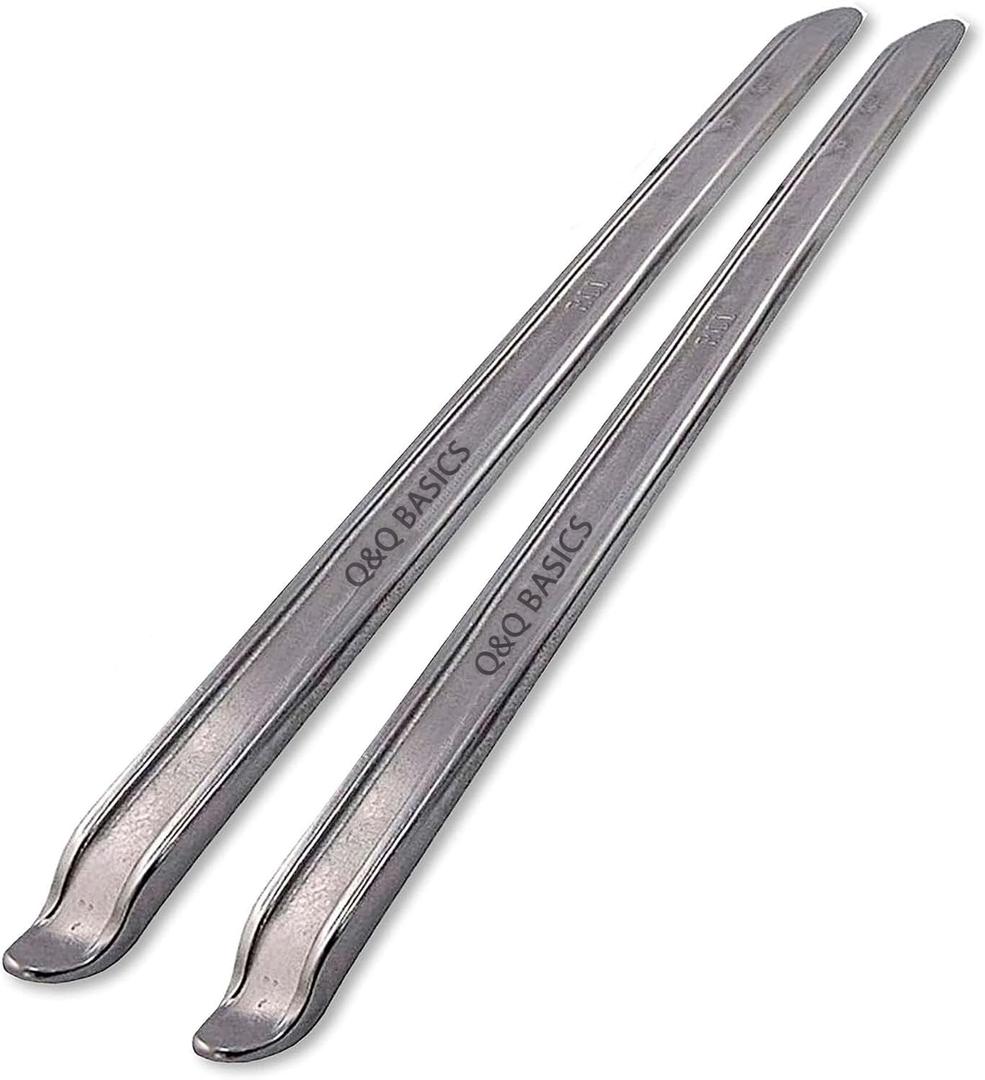 Q&Q Basics 12 Inch Tire Spoons 2 Pack. Sturdy Small Tire Pry Bar Set, Motorcycle Tire Spoons for Easy Dirt Bike and Scooter Tire Repair, Heavy Duty Tire Iron Spoon Kit, Tire Levers Bike, ATV, Mower