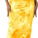 PRETTYGARDEN Women's Summer Maxi Bodycon Dresses Strapless Tube Top Slit Floral Printed Party Club Long Dress , Medium