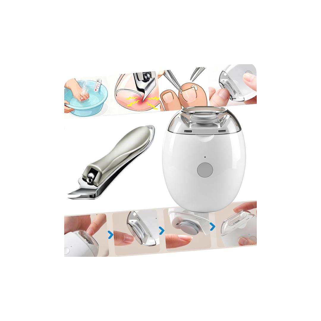 Electric Automatic Nail Clipper & Trimmer - Oblique Nail Clippers (2026 Improved Set) 3-in-1 Nail Grinder with LED Light & 3 Speeds|Gentle for Toenails&Fingernails|Ideal for Seniors, Adults & Babies