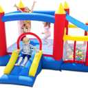 Baralir Inflatable Bounce House with Ball Pit Room for Kids 3-6, Indoor Bounce House with Slide, Blow Up Jumping Castle with Blower, Ball Pit with Sun Cover for Outdoor, Perfect for Kids Party, Small