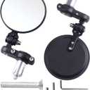 ORAEVY Universal Motorcycle Mirrors - 3 Inch Round 7/8" bar Folding Bar End Side Mirror Compatible with Ebike Honda Scooter Suzuki Yamaha Kawasaki Victory Harley Ducati and More