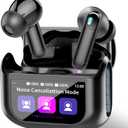 Wireless Earbuds, Bluetooth 5.4 Headphones Multi-Function Touch Screen with 5 EQ Modes, 48H Ear Buds Bass Stereo with ANC Noise Cancelling/Transparency Mode, IPX7 Bluetooth Earbuds for Android/iOS
