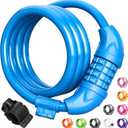 Titanker Bike Lock, Bicycle Lock 4 Feet Cable Lock 1/2 Inch Resettable Bike Lock Combination with Mounting Bracket, Bike Accessories for Bicycle, Electric Scooter, Motorcycle