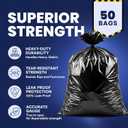 Plasticplace Contractor Trash Bags 40-45 Gallon 3.0 Mil Black Heavy Duty Garbage Bag 40 x 48 (50 Count)
