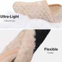Scurtain House Slippers for Women Men Indoor Barefoot Slippers Socks Comfy Slip on House Shoes Cozy Furry Lightweight Non-Slip for Bedroom Travel Yoga (Beige)