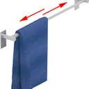 Adhesive Adjustable Towel Bar, HOMOTEK Economical Self Stick Bathroom Towel Holders, Towel Rod Size from 12 Inch to 22 Inch Single Rack Hanger for Kitchen(1 Pack Brushed Stainless Steel)