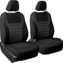 FH Group Automotive Car Seat Covers Front Set Premium 3D Air Mesh Front Seat Covers, Airbag Compatible Universal Fit Interior Accessories for Cars Trucks and SUVs - Black