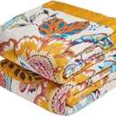 MSGKV Boho Throw Blanket 50"x60" Floral Cotton Blanket for Couch Sofa Spring Breathable Lightweight Farmhouse Blankets Home Decor Muslin All Seasons (Opera Bloom)