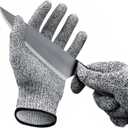 Cut Resistant Work Gloves, ANSI A4 Food Grade Cutting Gloves for Che for Kitchen Meat Cutting,Metal Fabrication, Wood Working,Non Slip, Breathable Large