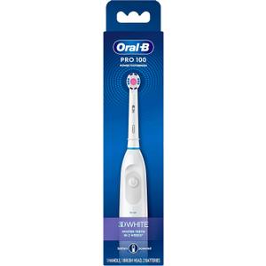 Oral-B Pro 100 3D White, Battery Powered Electric Toothbrush, White