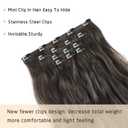 Long Hair Clip in Extensions 4PCS Seamless Clips ins for Women Non-Weft Wavy Easy Hairpieces Charming Wave Synthetic Fiber 22 Inch Full Head Breathable and Soft for Daily Use Natural Black