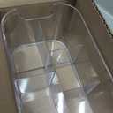 STORi Bliss 5-Compartment Plastic Cosmetics Storage Organizer | Clear | Rectangular Divided Makeup Bin & Vanity Caddy with Pass-Through Handles | Round Corner Design | Made in USA (1 Pack)