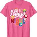 Bingo Night Gift Bingo Player Lottery Winner Gambling Bingo T-Shirt, Small, Pink Heather