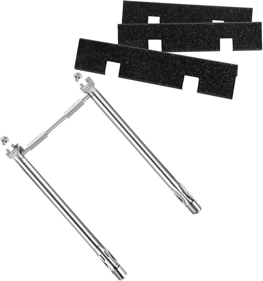 Grill Parts for Weber GS4 Spirit II & I 200 Series, 15.3" 7635 Flavorizer Bars and 18" 69785 Grill Burner for Spirit E210 E220 S210 S220 with Front Control, Grill Accessories for Weber Spirit 2 Parts