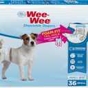 Four Paws Wee-Wee Super Absorbent Disposable Adjustable Dog Potty Training Diapers, Leak-Proof Protection for Dogs, Size Small, 12" - 15" Waist, 36 Count