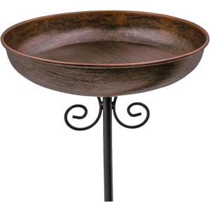 Small Metal Bird Bath for Outdoors, 10" Dia Bowl with Stake Birdbaths Garden Yard Lawn Decor 0.4 Gallon