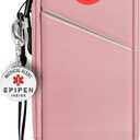 SITHON EpiPen Medical Carrying Case Insulated with Medical Alert Tag, Travel Medication Organizer Bag Pouch Holds 2 EpiPens, Asthma Inhaler, Anti-Histamine, Auvi-Q, Allergy Medicine Essentials (Pink)