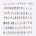 100PCS 1/100 Painted Figures Tiny People Model Painted Figures People Figure Layout Plastic