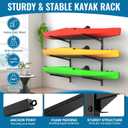 Kayak Storage Rack, Kayak Wall Mount Rack, Kayak Rack for Garage, 3 Tier Adjustable Kayak Racks for Hanging Indoor Outdoor Holds 300 LBS
