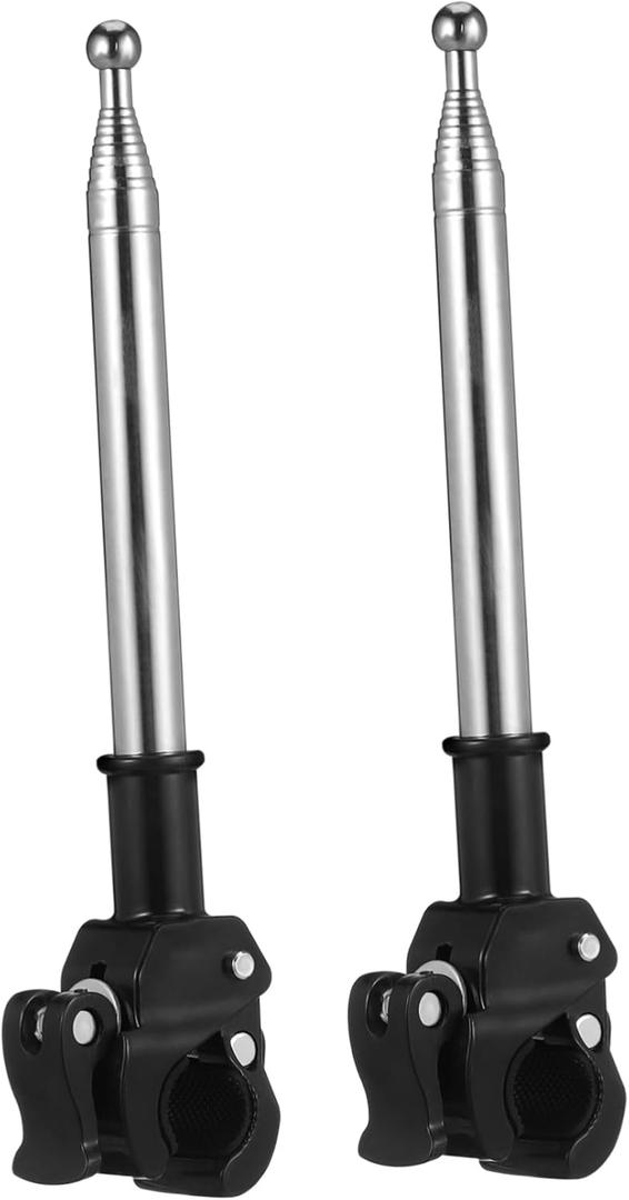 2Pcs Adjustable Stainless Steel Motorcycle Flagpole, 51in Retractable Flagpole Flagpole Stand, Bicycle Flagpole Stand, Outdoor Bicycle Flagpole for Mountain Road Bicycle Off-Road Accessories