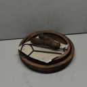 Farmhouse Wooden Decorative Two-Tiered Trays + Pu Leather Tray, Wood 2 Tier Serving Tray Stand for Rustic Table Centerpiece, Kitchen Decor, Coffee Bar, or Cupcake Stand (Brown)