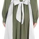 Nuoqi Prairie Dress Women Adult Pioneer Dress Long Colonial Costume with Bonnet Apron (M)