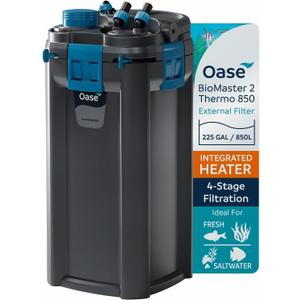 OASE BioMaster 2 Thermo 850 Canister Filter for Aquariums External Aquarium Filter with Built-in Heater EasyClean Pre-Filter, Quiet Operation Freshwater & Saltwater, Up to 225 Gallons