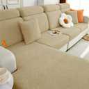 hyha Individual Couch Cushion Covers, Stretch Magic Sofa Seat Cushion Covers Washable, Dog Couch Sofa Slipcover for Pets, Kid with Elastic Bottom(1 PC, Taupe)