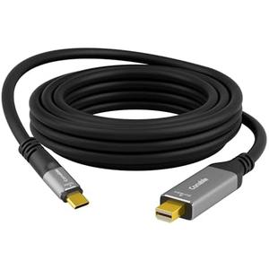 USB C to Mini DisplayPort Cable 20 FT, Uni-Directional USB C to Mini DP Cable, 4K@60Hz, (Thunderbolt 3/4) Compatible with MacBook Pro, HP, Surface Book, Dell (Not for iMac Thunderbolt/Thunderbolt 2)
