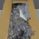 DEWUR Pre-Lit Artificial Christmas Tree, Warm White Lights, Colorful Lights, Includes Stand, 4 feet (Silver)