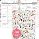 2026 Appointment Book Planner, Quarter-Hourly, Weekly & Monthly Appointment Planner (January 2026 - December 2026), 8.5"x11" Schedule Book with Flexible Cover & Tabs, Perfect for Office School Supplies - Wildflowers