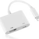 [Apple MFi Certified] Lightning to HDMI Adapter for iPhone to TV, iPhone HDMI Adapter 1080P Digital AV Sync Screen Connector Cable Compatible for Phone 14/13/12/11/XS/XR/X/8/7 No Power Needed (White)