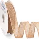 Ribbli Natural Burlap Wired Ribbon, 1 Inch x Continuous 20 Yard, Wired Edge Ribbon for Wreaths,Big Bows,Tree Decoration,Outdoor Decoration