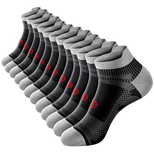 PAPLUS Compression Socks for Men & Women, Low Cut Ankle Running Socks with Arch Support, Plantar Fasciitis Relief for Walking, Cycling, Golf, Travel, Nurses, L/XL