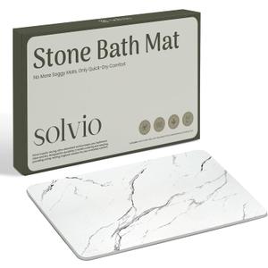Quick Dry Shower Stone Bath Mat, Super Absorbent & Non-Slip 24 x 16 Inch Diatomaceous Earth Mat, Durable & Easy to Clean Diatomite Bath Mat for Bathroom Floor/Kitchen (Alpine Frost), 23.5" x 15.5"