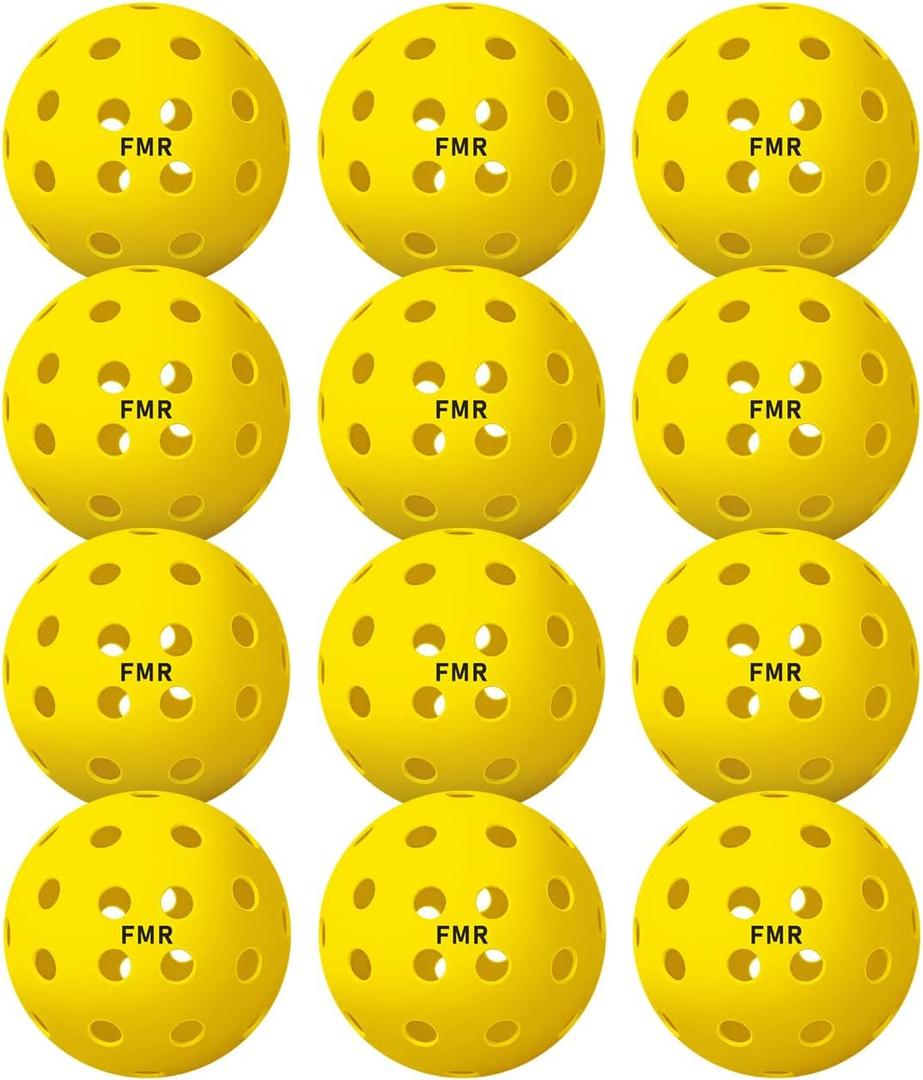 Pickleball Balls,40 Hole Outdoor Balls, USA Pickleball Approved Pickle Ball for Tournament Play, Crack-Resistant, Aerodynamics, 4 /12Packs