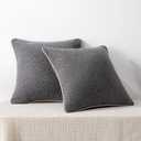 Amazon Basics Boucle Throw Pillow Covers for Couch, Living Room, Home Decor with Hidden Zipper, Grey, 16x16in, Pack of 2
