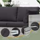 8 pcs Outdoor Cushion Slipcovers Outdoor Patio Cushions Covers Replacement Waterproof with Zipper w/3 Seat Cushion Covers and 5 Backrest Pillow Covers, Covers Only, ,Grey