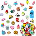Cute Cartoon Shoe Charms for Kids School Classroom, 48 Assorted Shoe Charms Kit for Kids Classroom Gifts Exchange Party Favors for Boys Girls