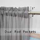 Dark Grey Valances Sheer Valences 18 inch Curtains Living Room Window Curtain Bedroom Kitchen Small Short Mini Curtain Panels Topper Rod Pocket 4 Pieces 52"x18"