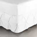 Nestl White Bed Skirt Queen Size, Pinch Pleat Queen Bed Skirt, 14" Inch Drop Queen Bedskirt, Hotel Quality White Bed Skirts, Premium Microfiber Bedskirt for Queen Bed, White Queen Bed Skirt