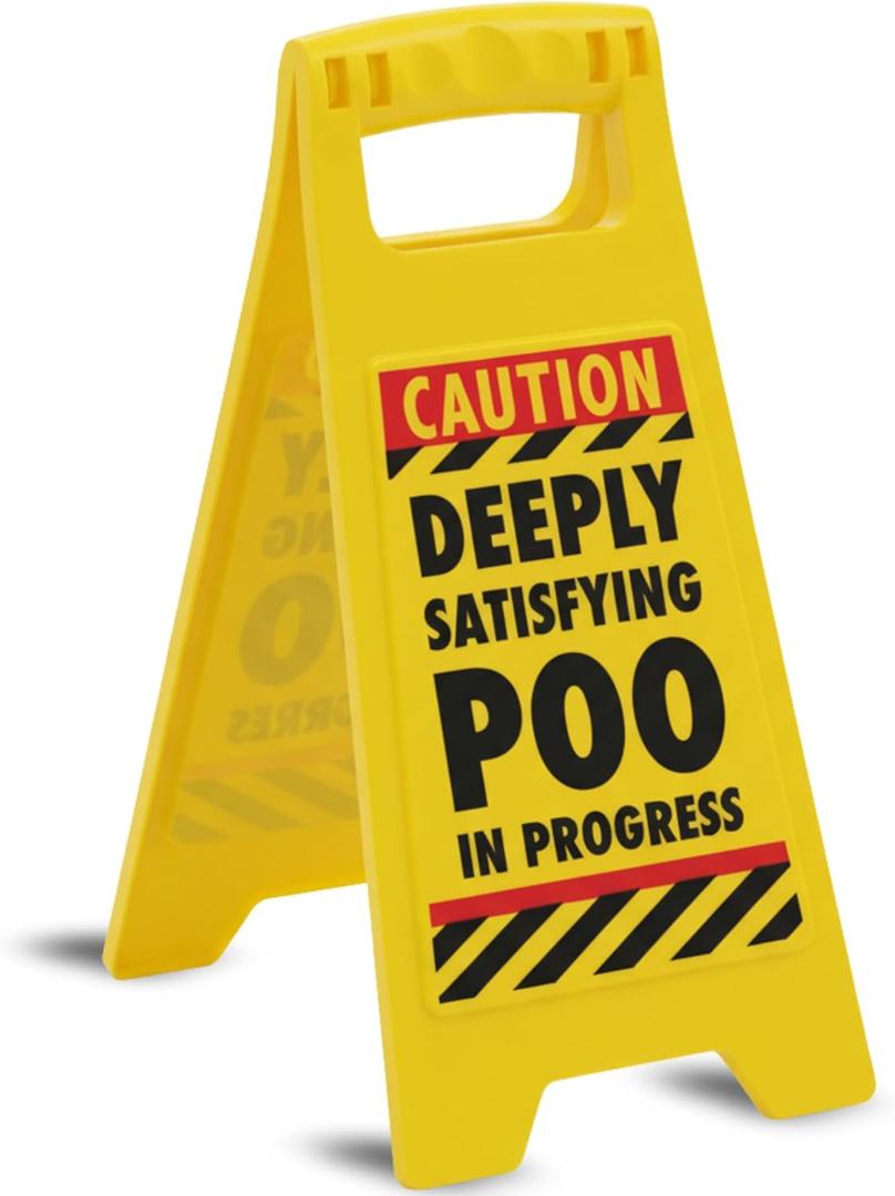 Boxer Gifts Satisfying Poo in Progress Bathroom Warning Sign  Funny Birthday Gifts for Husband or Dad  Prank White Elephant Gift for Men