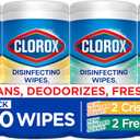 4 x Clorox Disinfecting Cleaning Wipes for Spring Cleaning & Allergy Season, Bleach Free, Fresh Scent and Crisp Lemon, 75 Count Each, Pack of 4