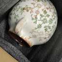 Green and Beige Antique Vase, 5.6 Inch Vintage Chinoiserie Floral Vase, Rustic Ceramic Vase for Home Decor, Living Room, Bookshelf, Office, Entryway, Garden, Chinoiserie Decor, Tuscan Decor