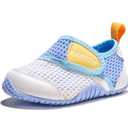 Toddler Wide Toe Box Shoes Baby Boys Girls First Walking Shoes Breathable Non-Slip Lightweight Tennis Casual Indoor Outdoor Sneakers Blue US 7 Toddler